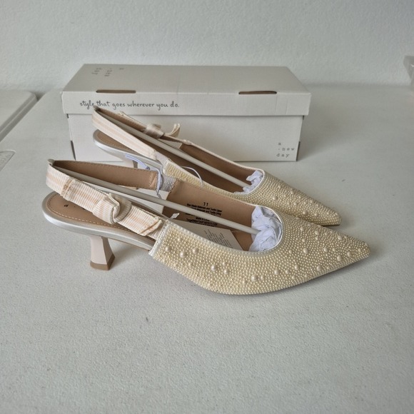 A New Day Shoes Womens Size 11 ivory‎ Milan Heel Slingback New in Box - Picture 4 of 9